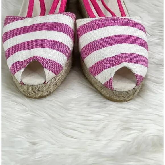 Chicos Jessa Lot of 2 Yellow & Pink Striped Espadrille Wedges Sandals Size 7 - Picture 11 of 12
